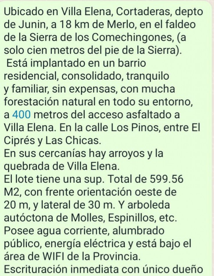 VENTA HERMOSO LOTE AL PIE DE LA MONTAÑA CORTADERAS SAN LUIS